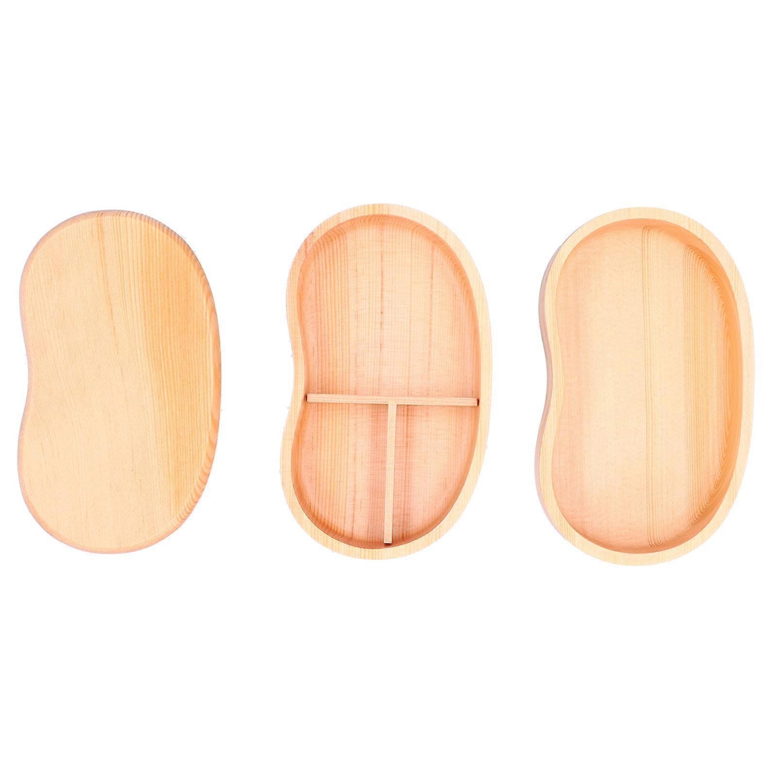 Wooden Bento Box Simple Style Portble Lunch Box Food Storage Organizer for Student Worker