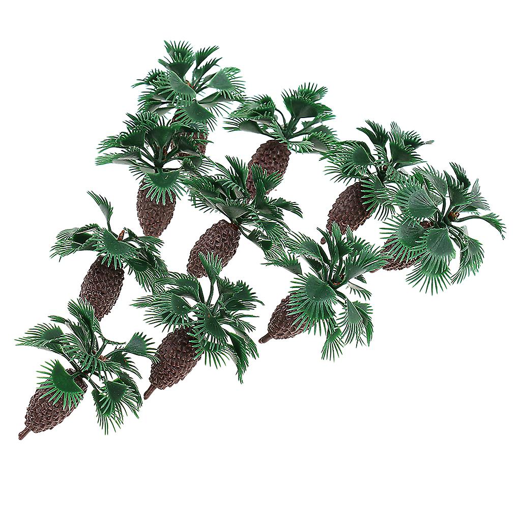 10x Plastic Palm Tree Model Train Railway Scenery Miniature Scene Prop 5cm