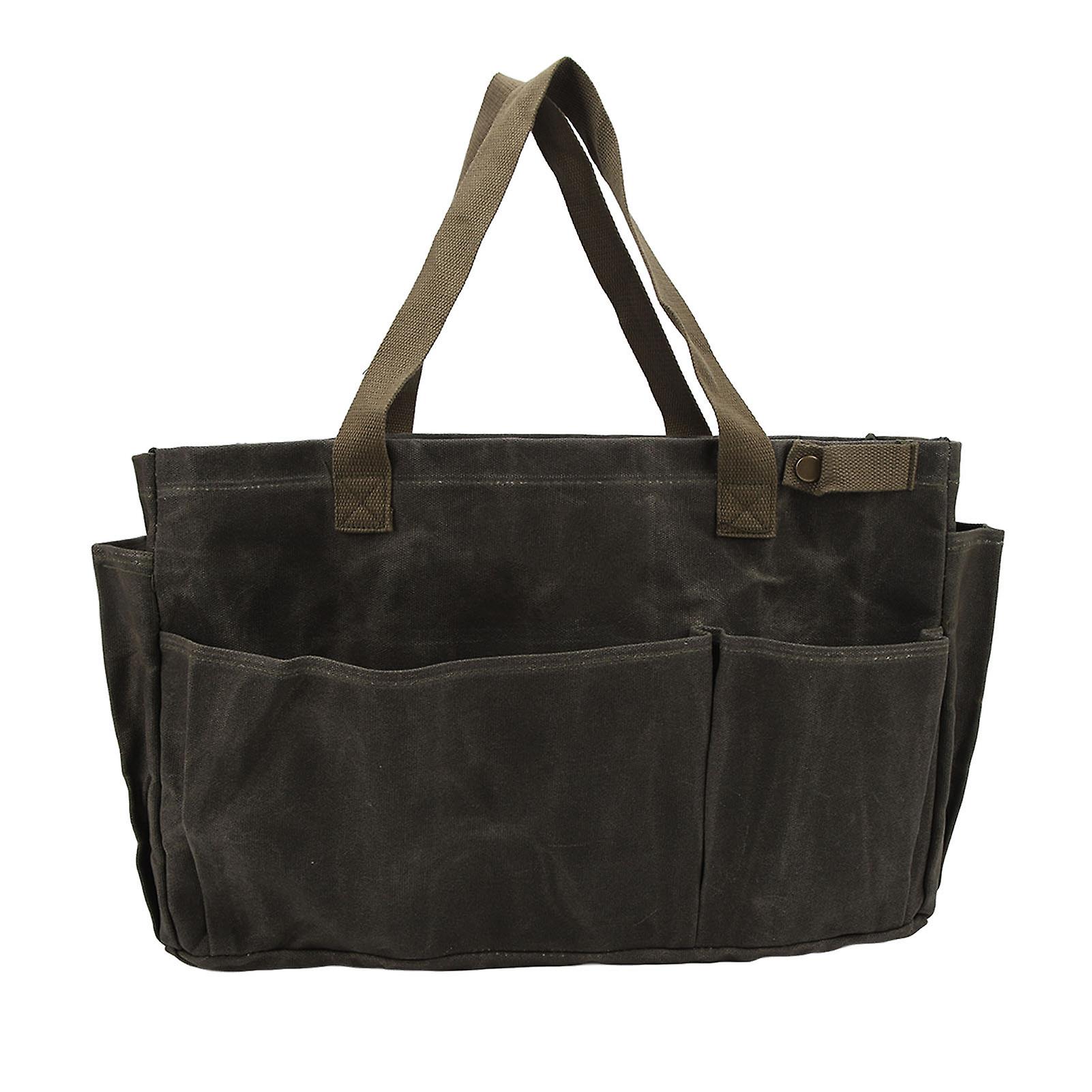 Waterproof and wear-resistant canvas pot bag, large capacity, comfortable handle, for camping, OD green