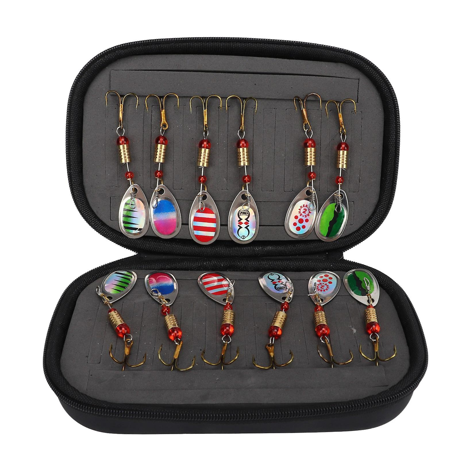 12pcs Trout Fishing Lures, Flashing Sequins, Stainless Steel, with Storage Bag