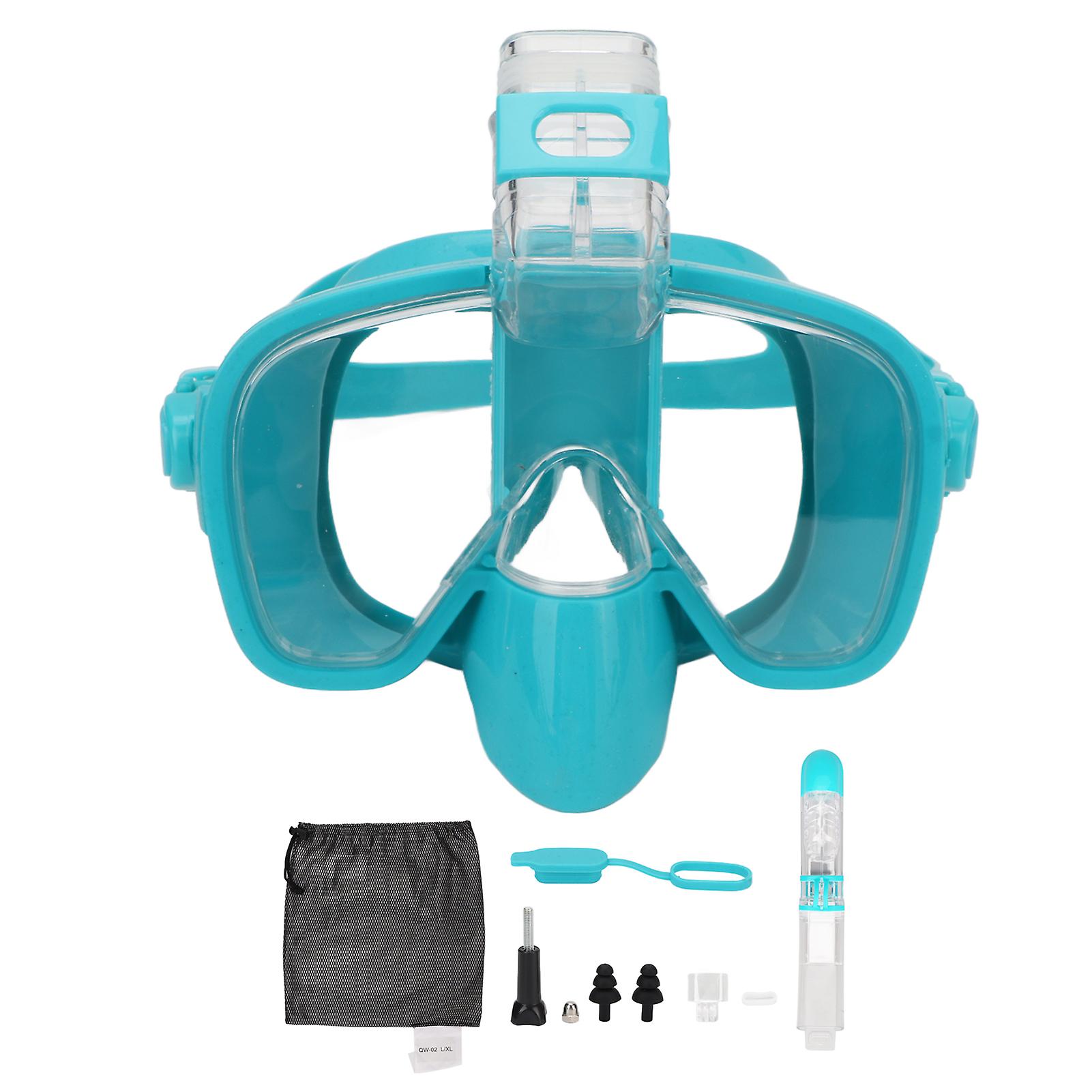 Adjustable Snorkeling Mask with Camera Mount for All Ages, Green Design