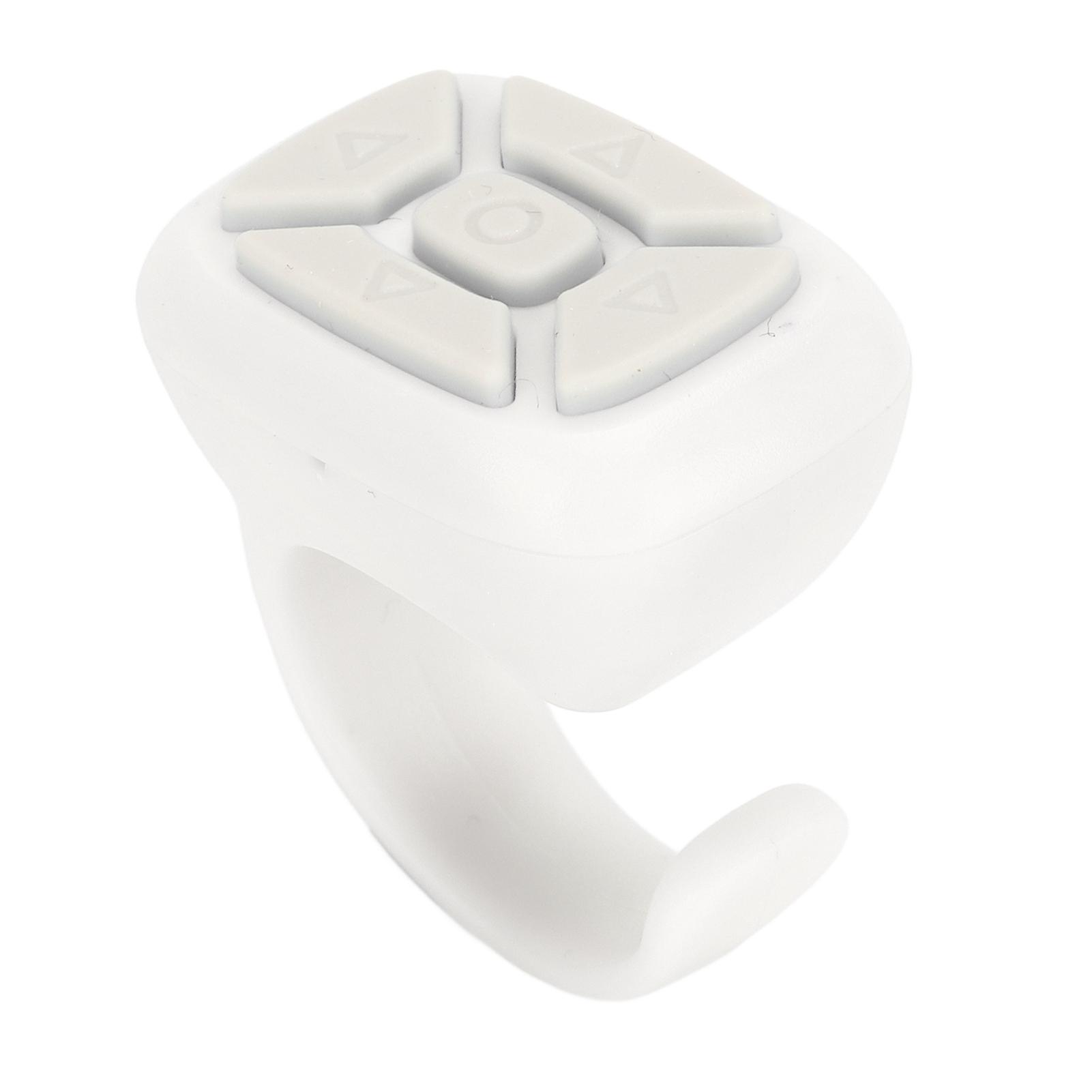 Phone Remote Shutter Multifunctional Remote Control for Smartphone Tablet Turning Pages Shooting Volume Adjust Pause Playback White