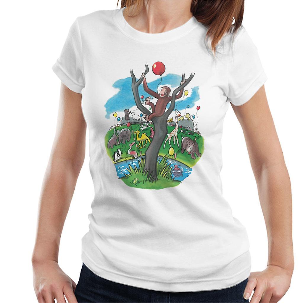 Curious George In A Tree At The Zoo Women's T-Shirt