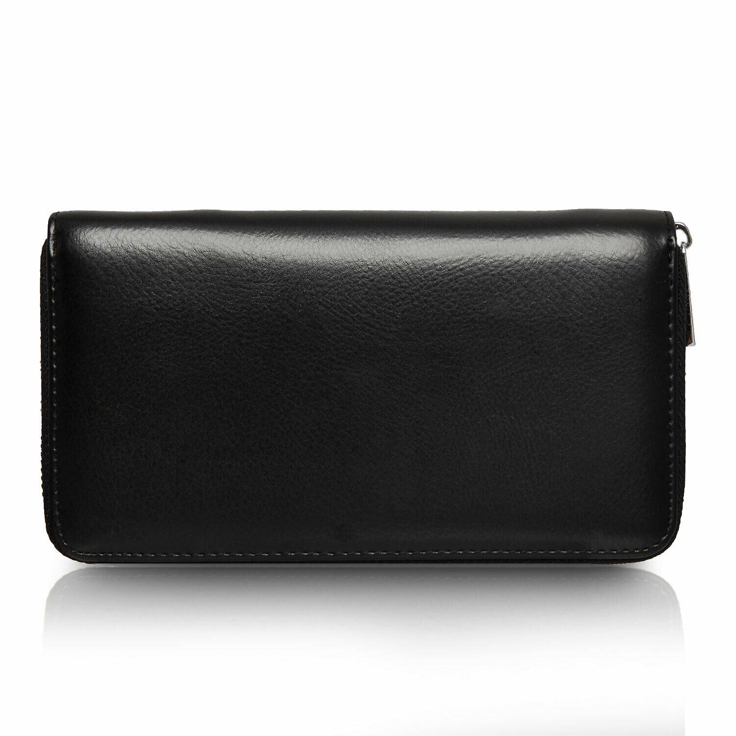 Flow Leather Travel Wallet with RFID - Black