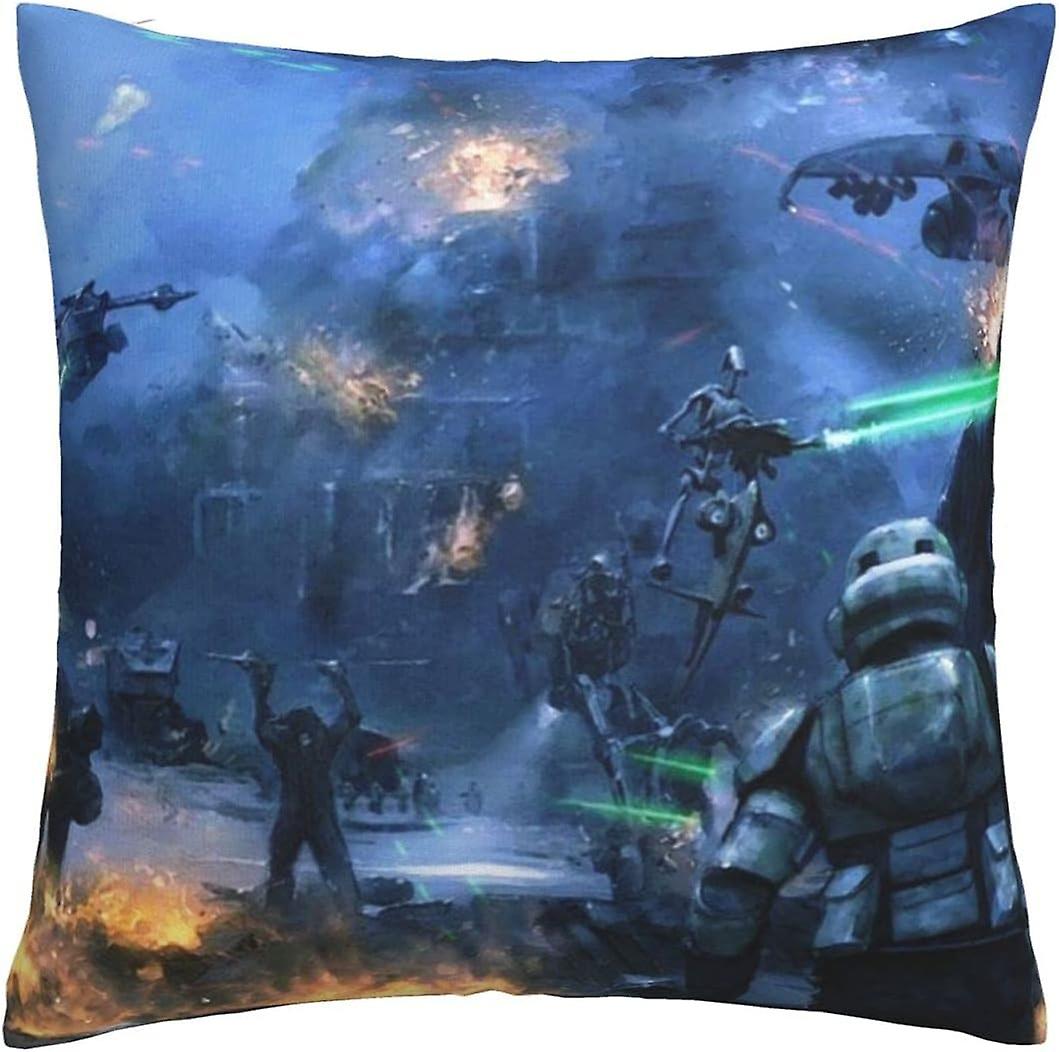 スターウォーズクッションカバー正方形枕カバーホームベッドルームソファ車の装飾用45 x 45cm、1個セット(A-258)