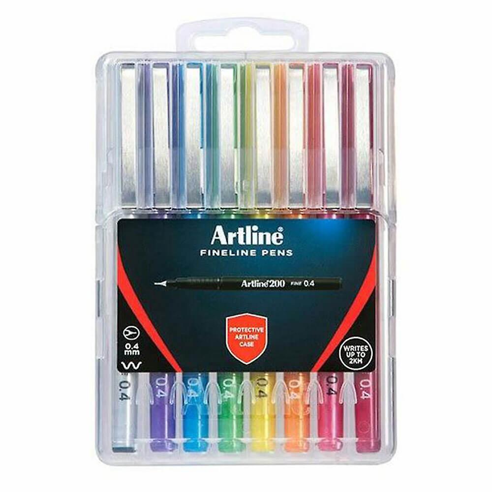 Artline Bright Fineliner Pen Instant Drying Ink Blur Proof 0.4mm Assorted 8pk