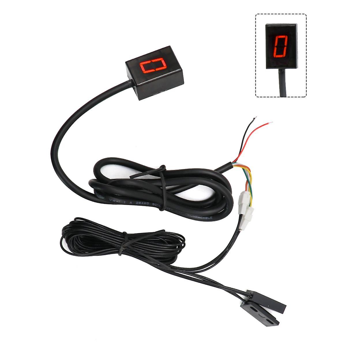 6 Speed Universal Motorcycle Equipment Digital LED Indicator Display Shift Lever Magnet Gear Indicator Holder~27171