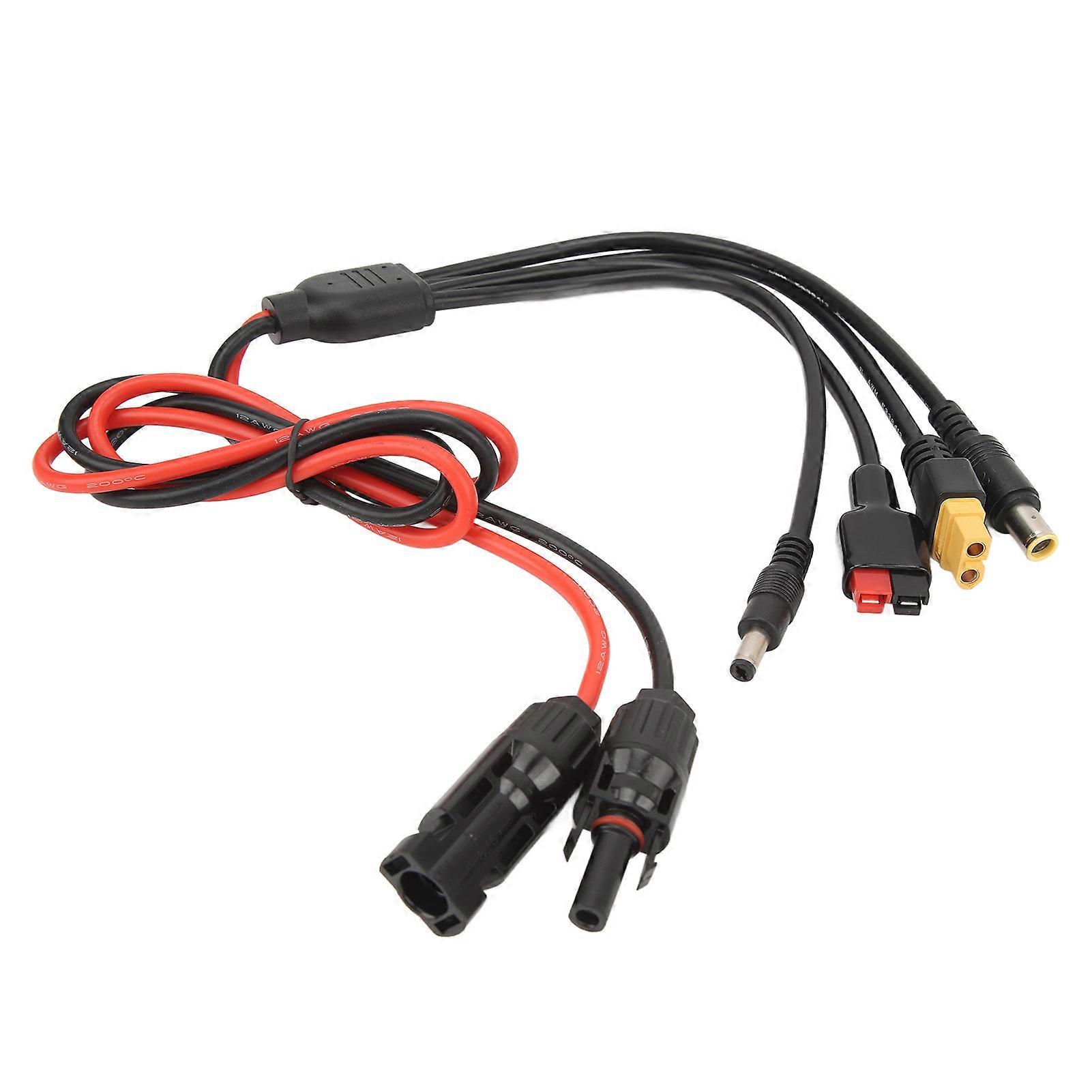 Risegun Photovoltaic Solar Energy Connection Line to DC5521 7909 XT60 Female 30A Anderson Charging Extension Cable