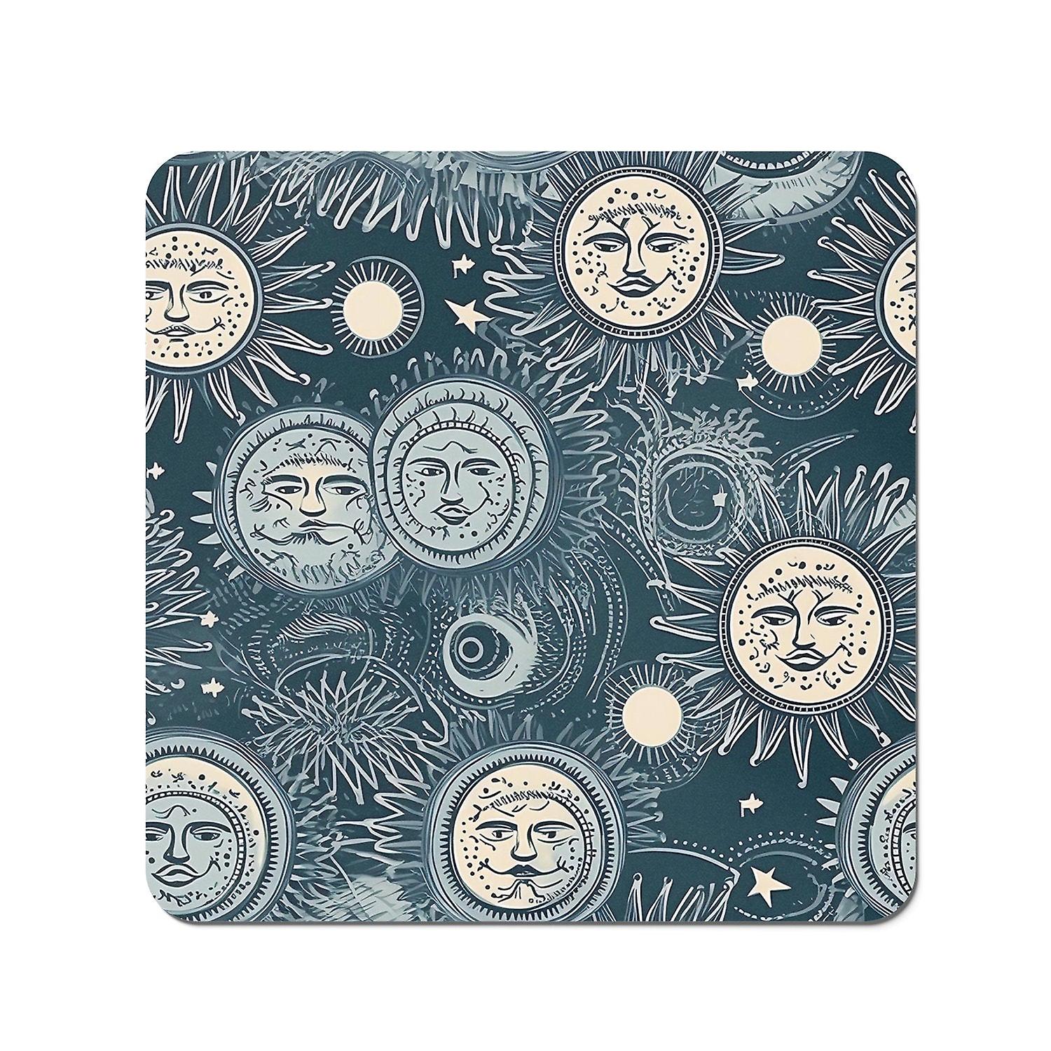 Silver Blue Moon And Stars Coasters