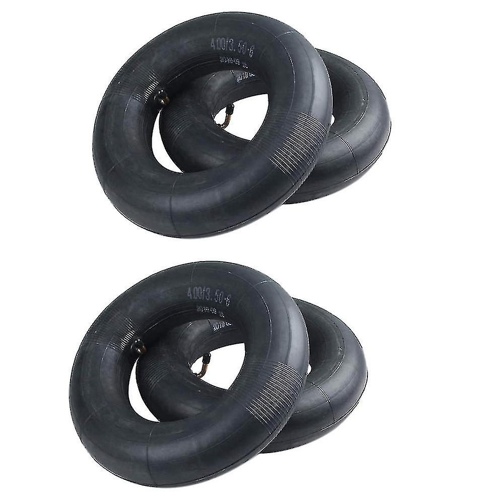2x 4.00/3.50-6 Inner Tube Replacement Parts with Tr87 Bent Metal Valve for Wheelbarrow Snow Blower, 