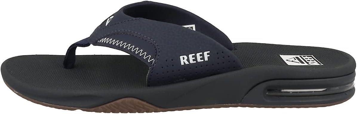 Reef Sandals Mens Reef Men's Fanning Flip Flops Navy Tiger With