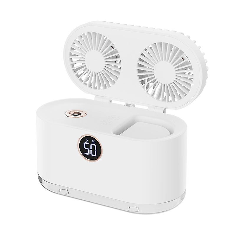 WT-818 Dual-leaf Spray Digital Display Night Light Fan