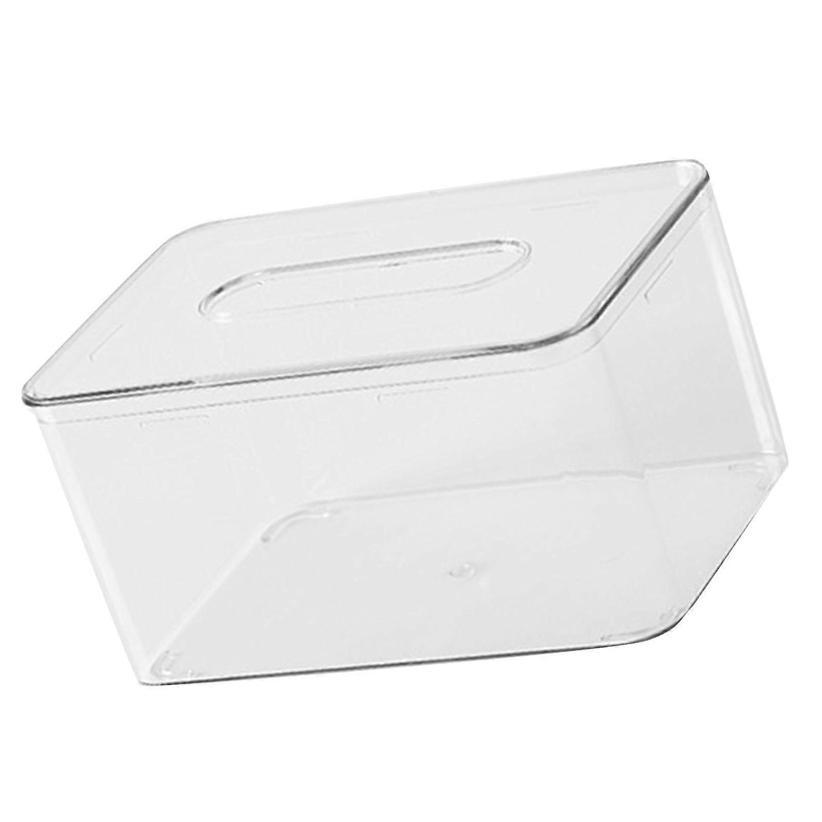 Clear Tissue Box Multi Functional Rectangle Decorative Space Saving Transparent Napkin Storage Dispenser