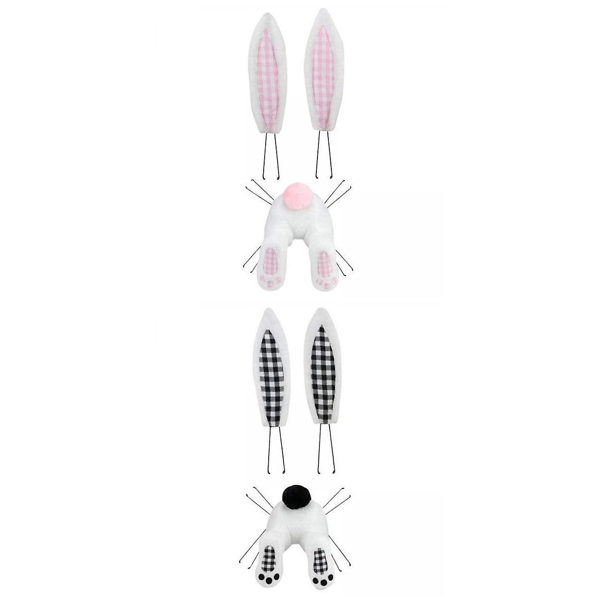 2 Set Easter Decor Wreath Kit Cute Bunny with Ears DIY