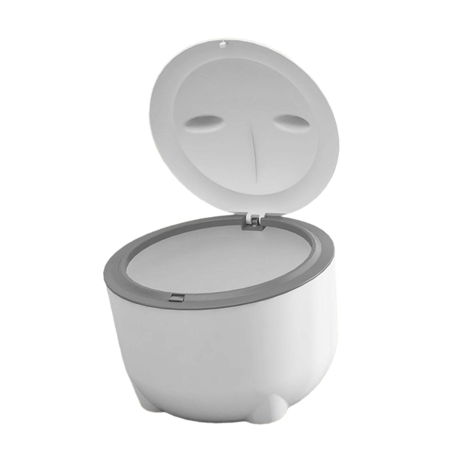 Hooded Cat Litter Bin with Lid Portable Dog Trash Trash Can for Small Animals White