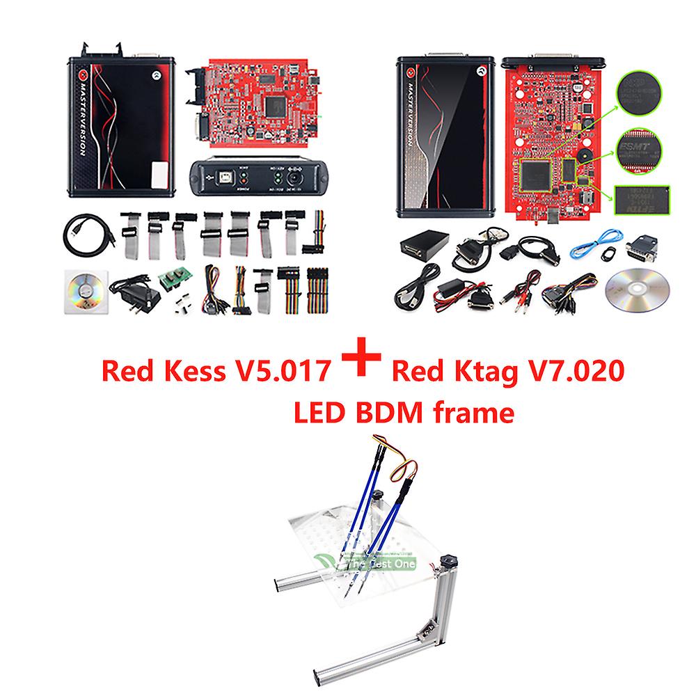 Unlimited V2.80 Eu Red Kess Ktag V5.017 K Tag V7.020 4 LED per K-ESS V2.53 V2 Sw V2.25 Obd2 Car Ecu Chip Tuning Programmer Tool