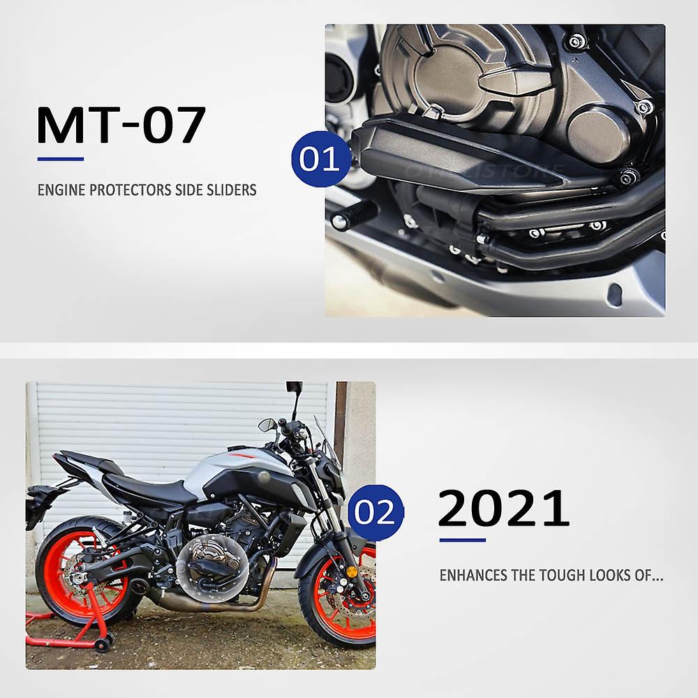 YKSM Pour Yamaha MT-07 Tracer 7/700 2016 2017 2018 2019 2020 2021 Protection De Moteur De Moto Curseurs Latéraux Crash Pad Protecteur De Chute