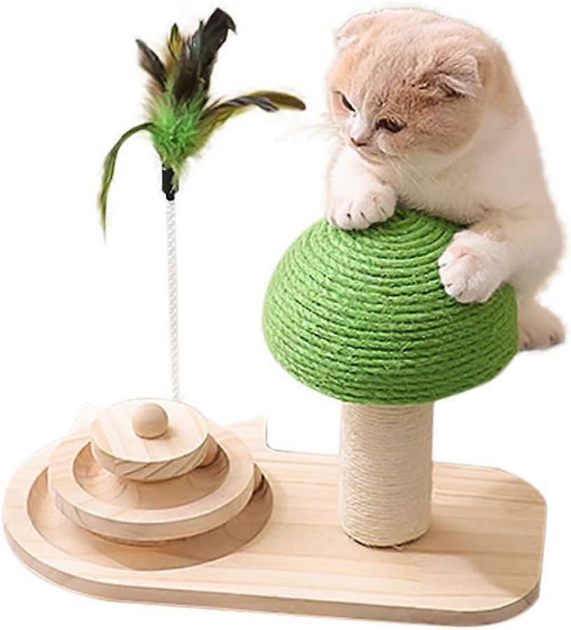 Cat Toy: three-layer tournament table + two-colour mushroom for cats - One thing is many, beautiful and practical - Interactive toy for cats.