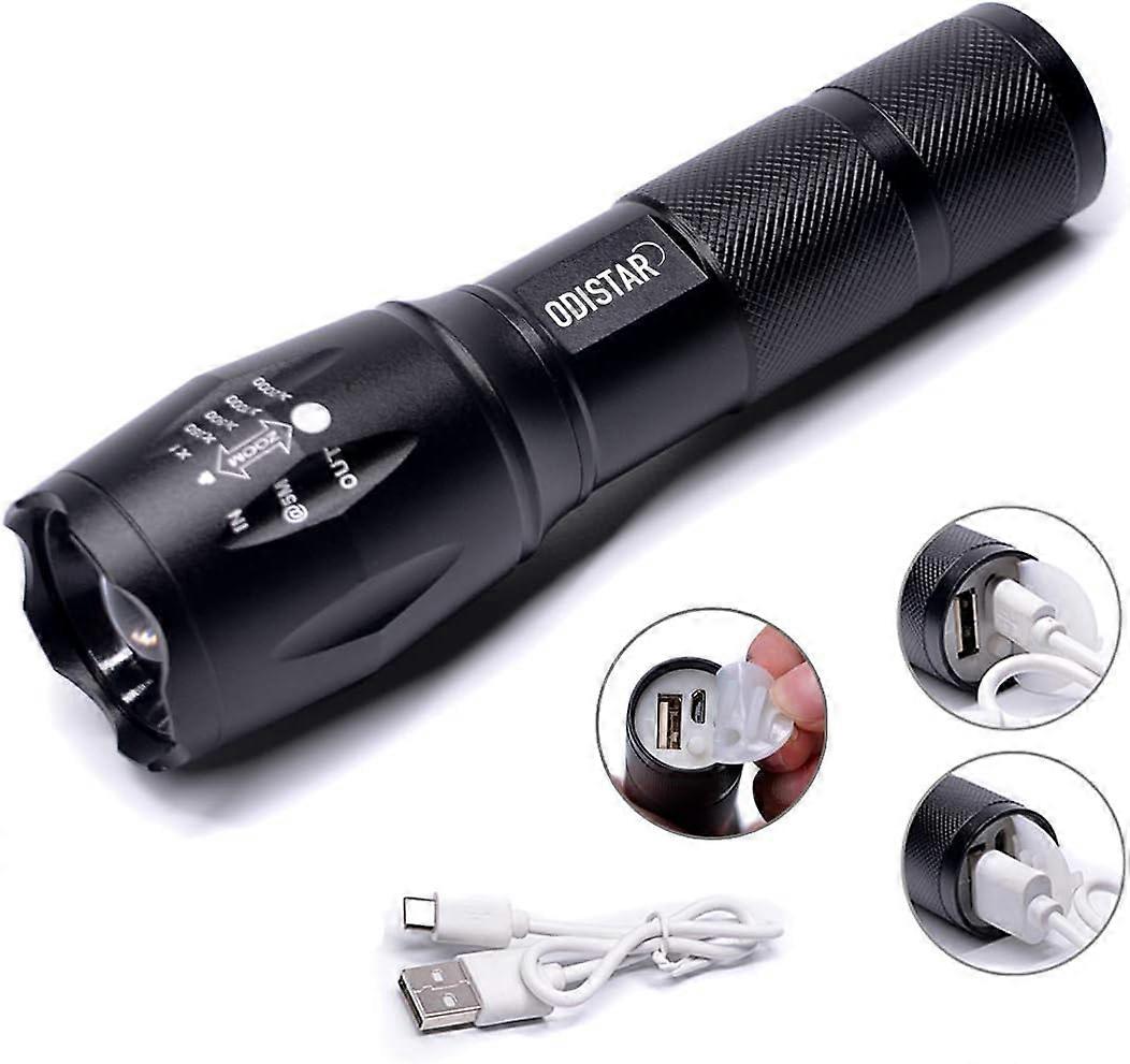 USB Rechargeable Portable 1000 Lumen Tactical Led Flashlight.The Size of a Pocket of Gifts for Kids.