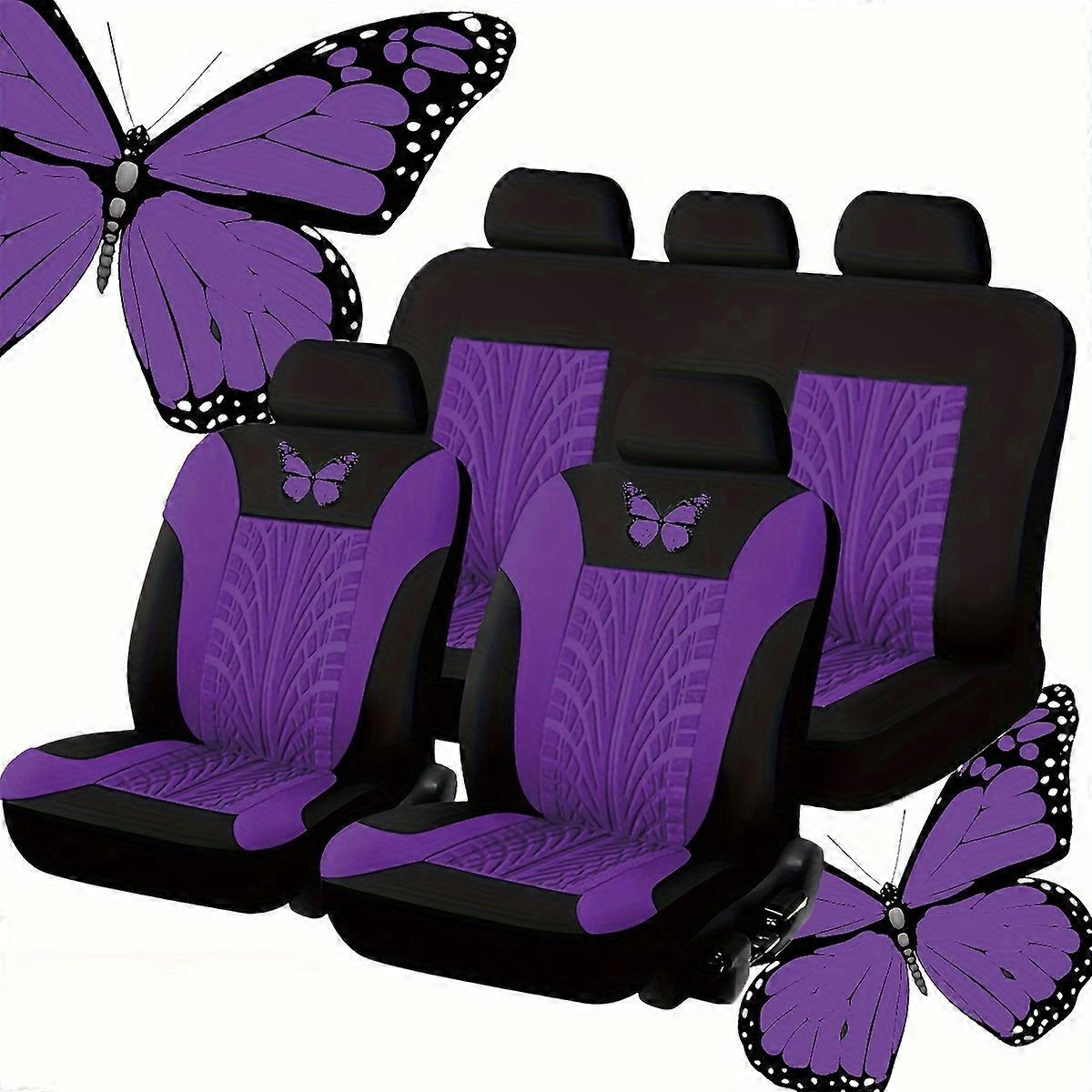 Car Universal Seat Cover Butterfly Press 5 Seats Full Car 9pcs Set