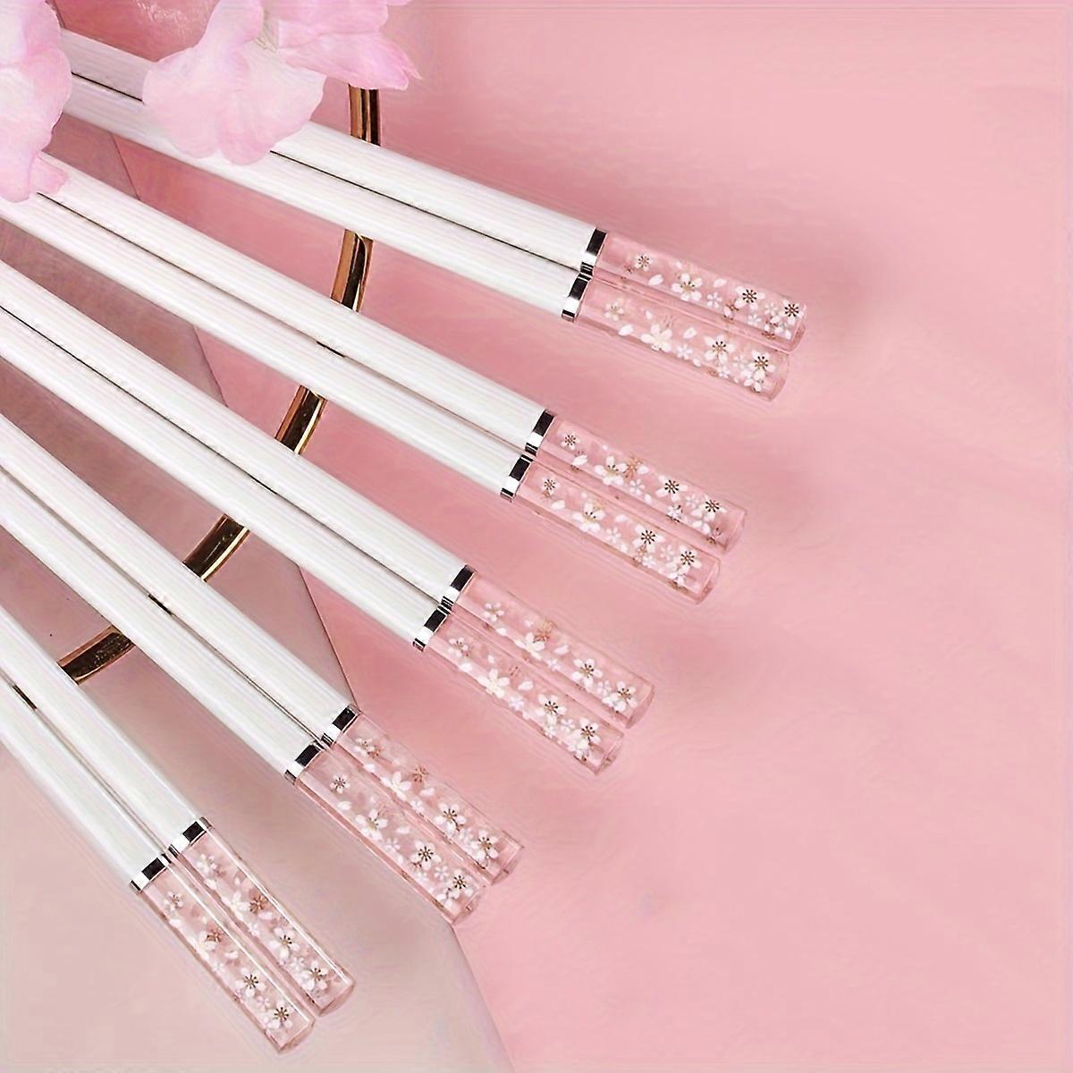 5 Pairs Cherry Blossom Chopsticks, Trendy And Reusable Anti-slip Cherry Blossom Chopsticks For Restaurants, Homes, Gatherings, And Travel - Comfortabl