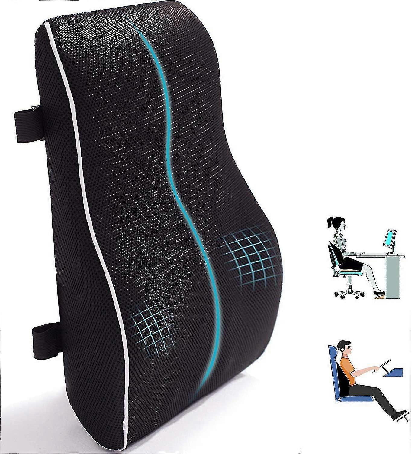 Lumbal Support Pillow For kontorstoler Back Support Pillow For biler, datamaskiner, Game Stoler, Lenestoler Memory Foam Back Cushion