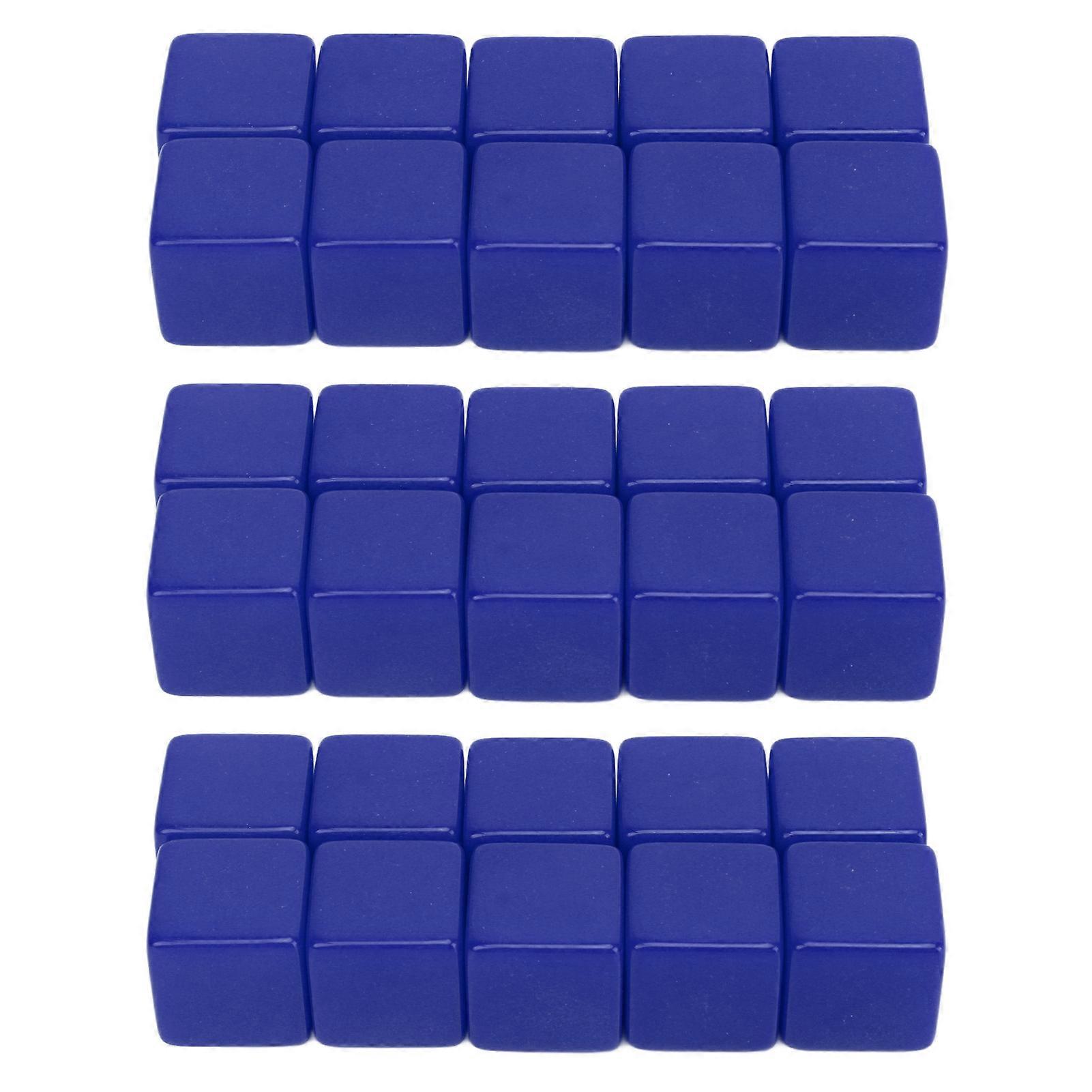 30 Pcs 16mm Dice Set Six Sided Blank Dice Write On Cubes Game For Math Teaching Education Blue