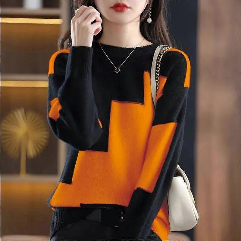 ファッションOネックスプライスニットカラーセーター婦人服2023秋新しいルーズカジュアルプルオーバーオールマッチ韓国の女性トップス