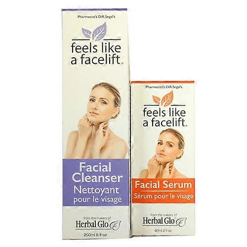 Herbal Glo 面部精华液 W/FREE 洁面乳，2 支