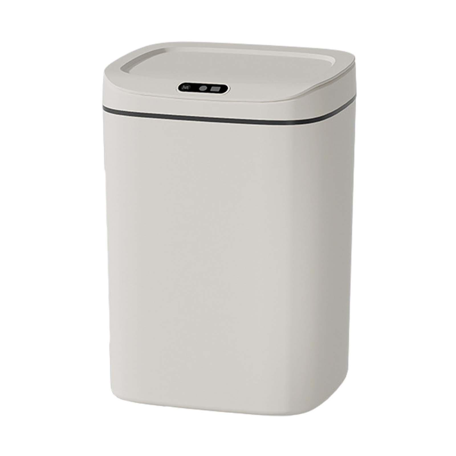 Small Bathroom Trash Cans With Lids Motion Sensor Bathroom Trash Can 3 Gallon Automatic Adsorption Touchless Garbage Can White