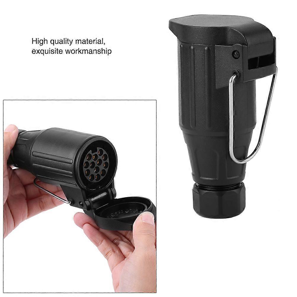 12V 13 Pin Plastic Trailer Plug Socket Wiring Connector Adapter for Caravan Towbar Towing