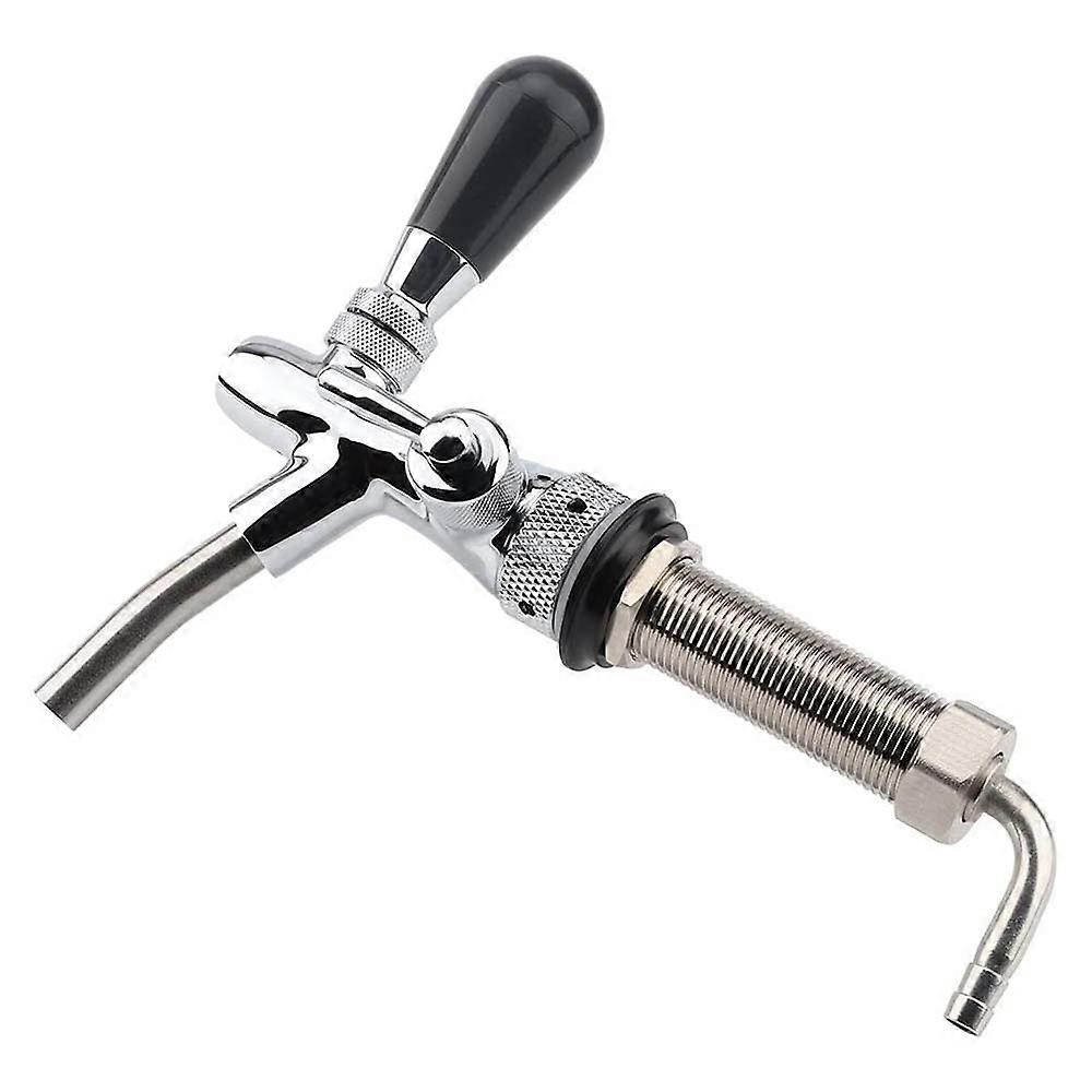 Adjustable Draft Beer Faucet Chrome Plating with 4 inch Shank Home Brewing Kegging Homebrew Kegerator Draft Beer Tap