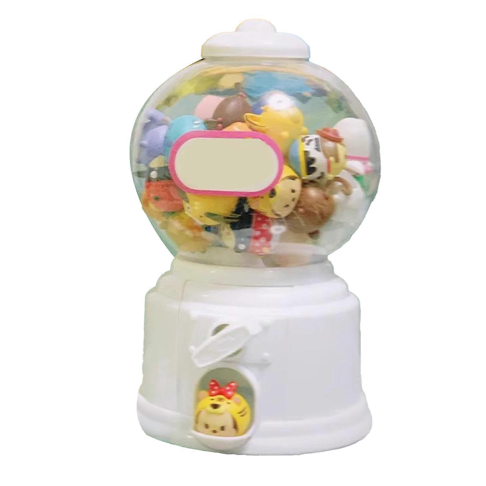 Kids Vending Machine Toy Multi Function Retro Design Durable Plastic Kids Gumball Machine for Family Games Interaction White
