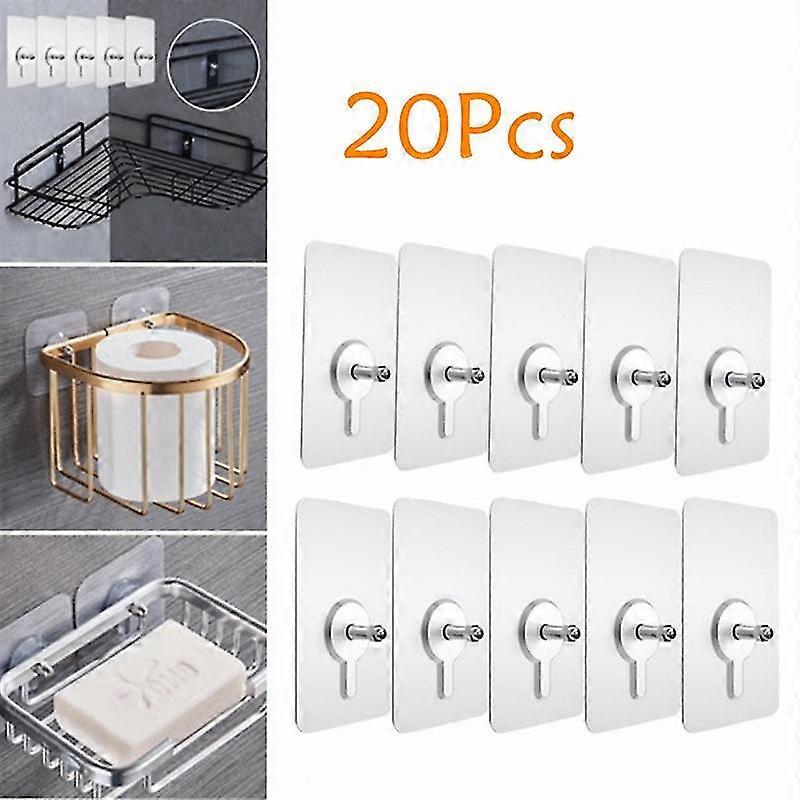 20 Pcs High Quality Punch-free Screws Strong Self-adhesive Suction Cup Sucker Wall Hooks Hanger For Kitchen Bathroom Tools