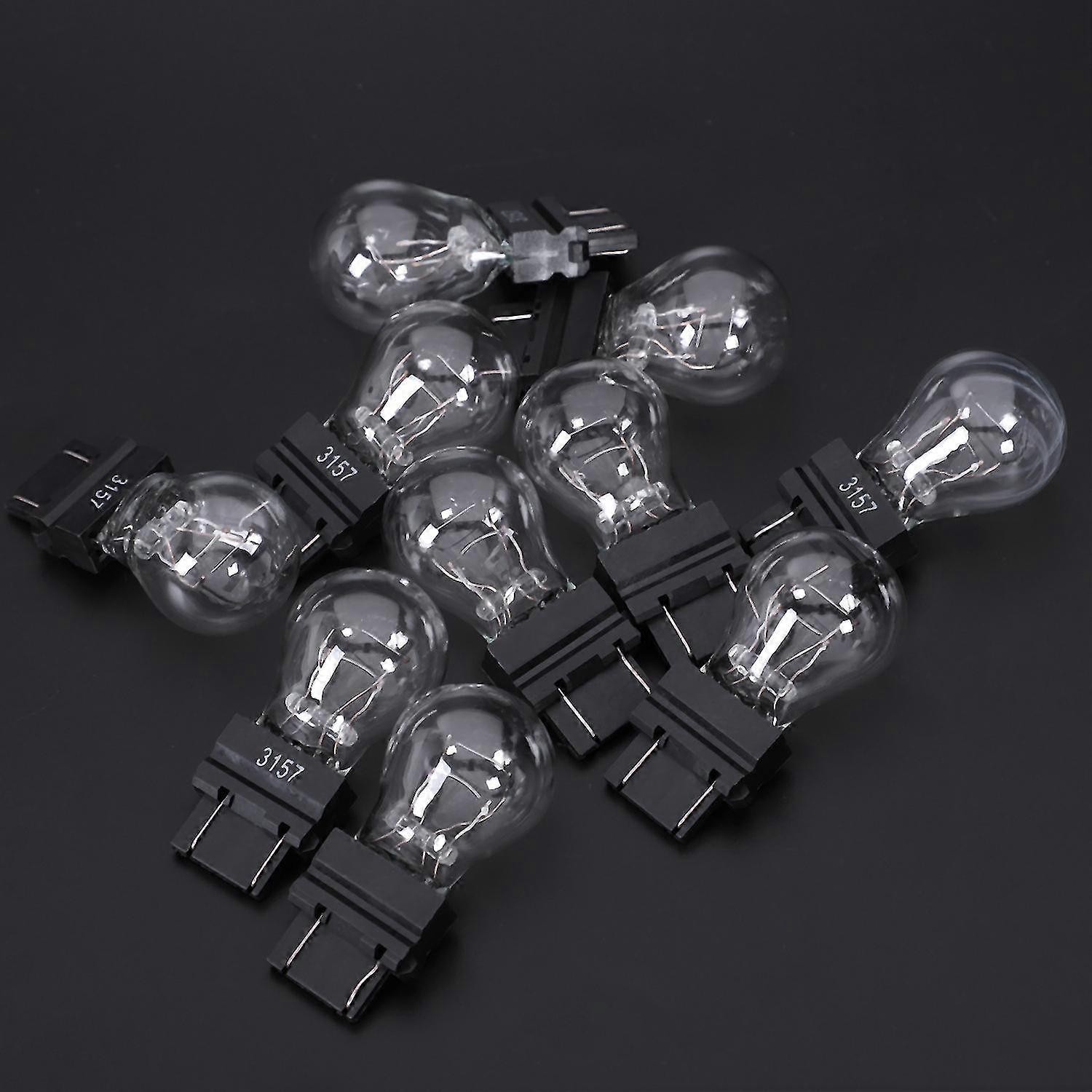 10 Pack 3157 Clear and Amber Tail Signal Brake Light Bulbs