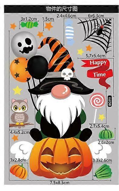 ハロウィーンデコレーションフェイスレス魔女ウィザードガラスステッカー感謝祭カボチャバットウィンドウステッカーキッズハッピーハロウィーン用品