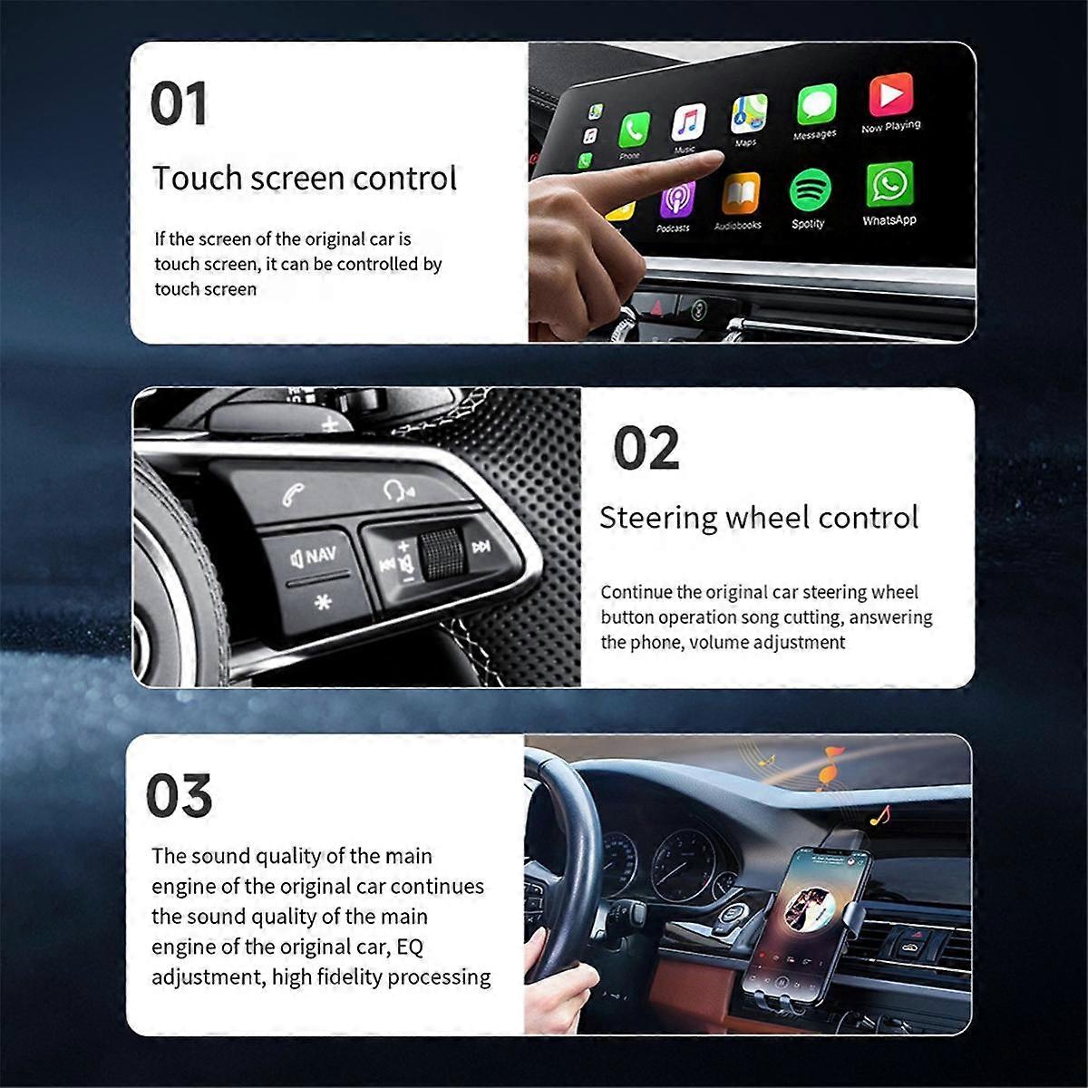 2 in 1 Wired to Wireless CarPlay Adapter Android Auto TV Box Adapter Mirrorlink Bluetooth 5.0 for Cars
