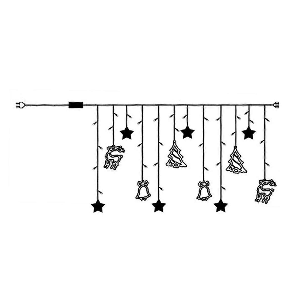 Christmas Moon Star Window Fairy String Lights USB & Battery Powered String Light for Indoor Window Bedroom Multicolor