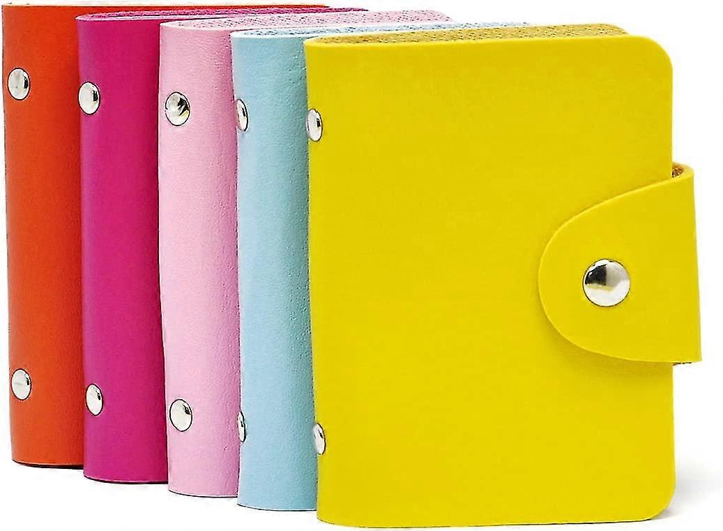 stylish soft credit card holder wallet pocket wallet organizer 24 slots (5 pack)