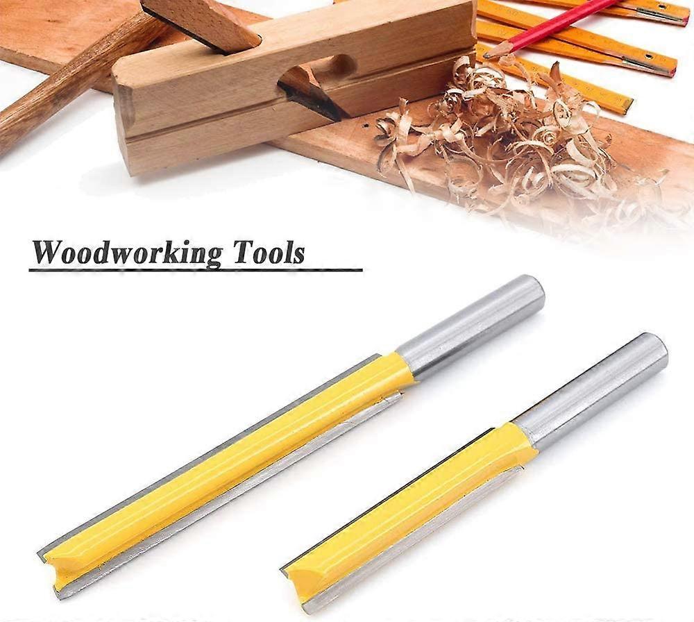 Extra Long Straight Router Bit Set, 1/4-Inch Shank Double Flute ...