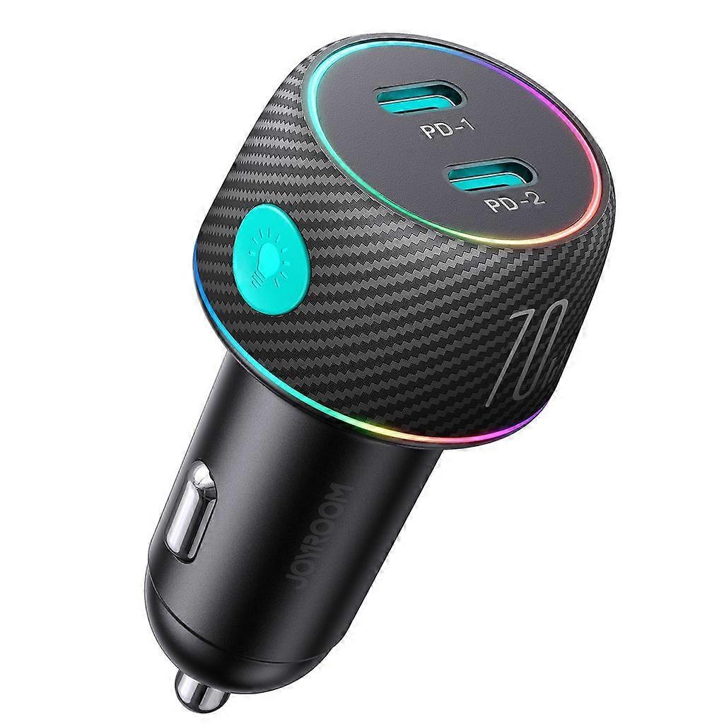 Joyroom Multicolor Car Charger with USB-C 70W - Black