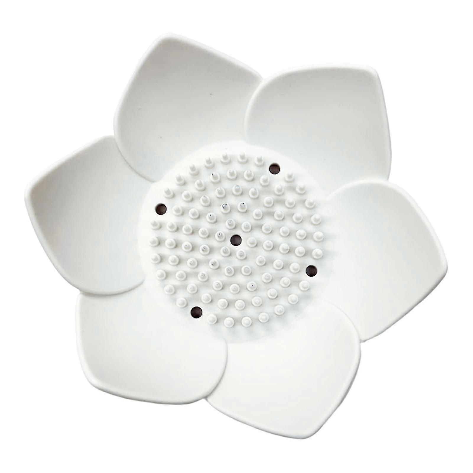 Lotus Shape Silicone Soap Shelf Waterproof Non-slip Soap Dish For Laundry Room Tub Balcony