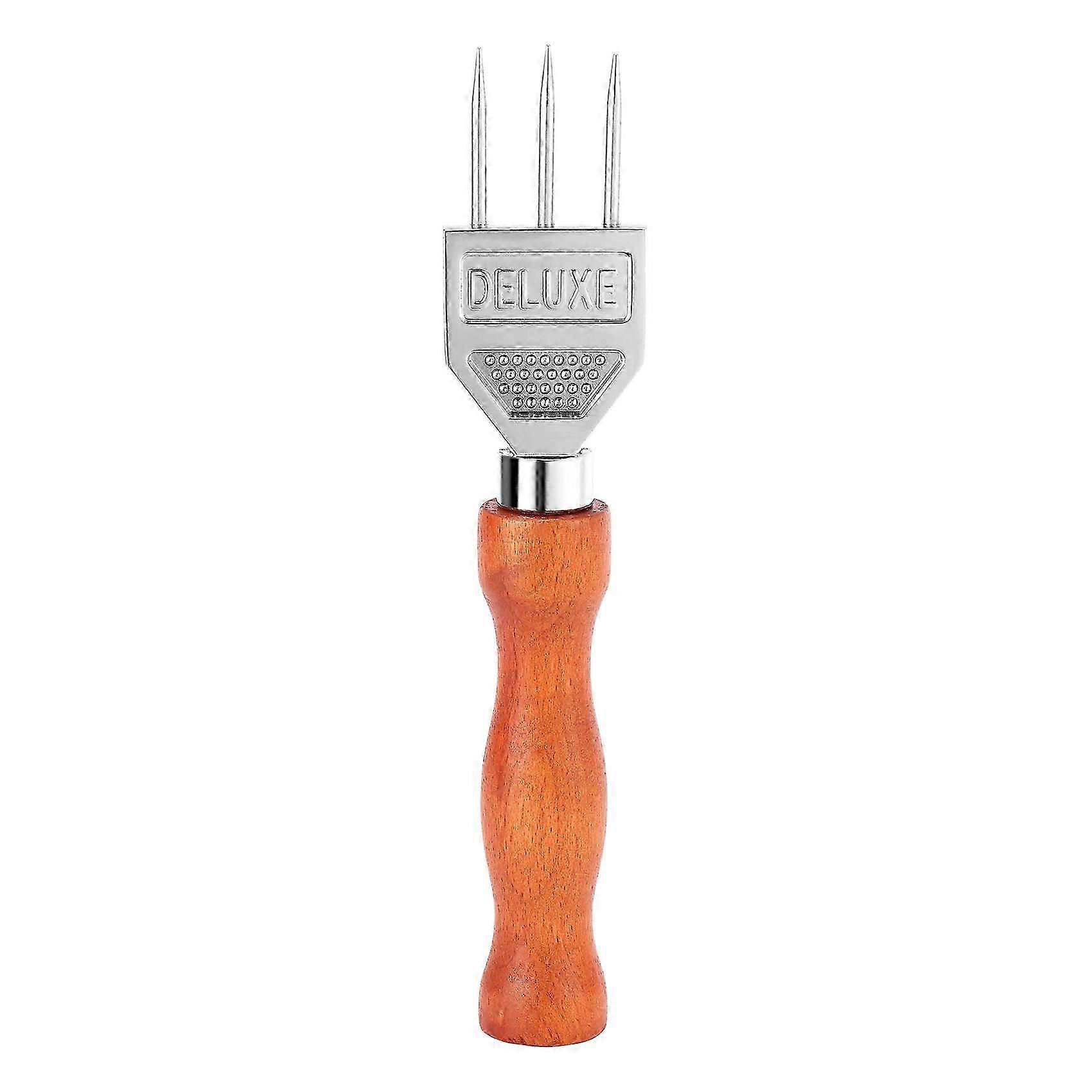 Ice Pick - Sturdy Ice Chipper with Solid Wood Handle, 304 Stainless Steel Three Pronged Ice Crusher