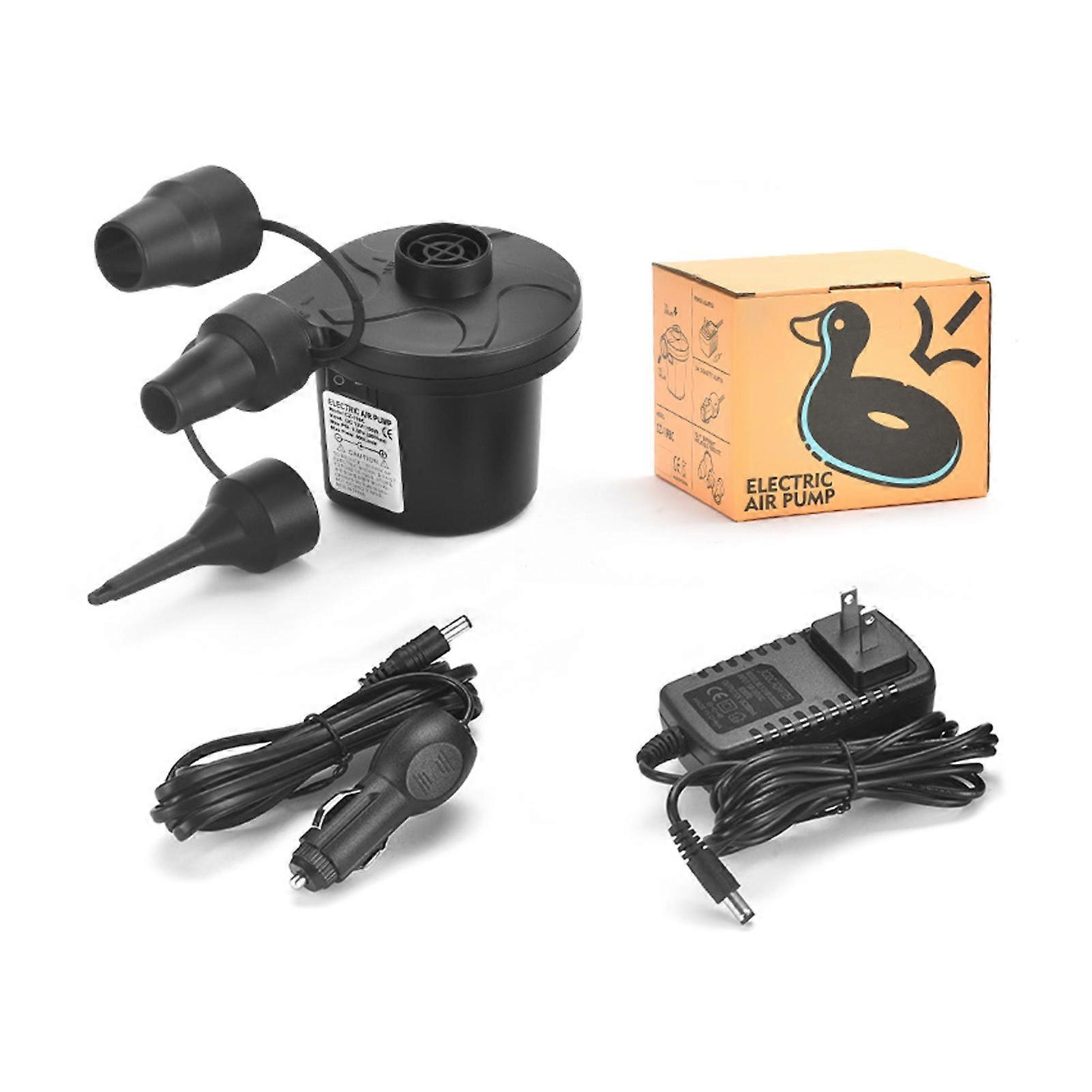 Inflate/Deflate 12V Electric Airs Pump with Adaptor Portable Lightweight Electric Pump for Car Home Use