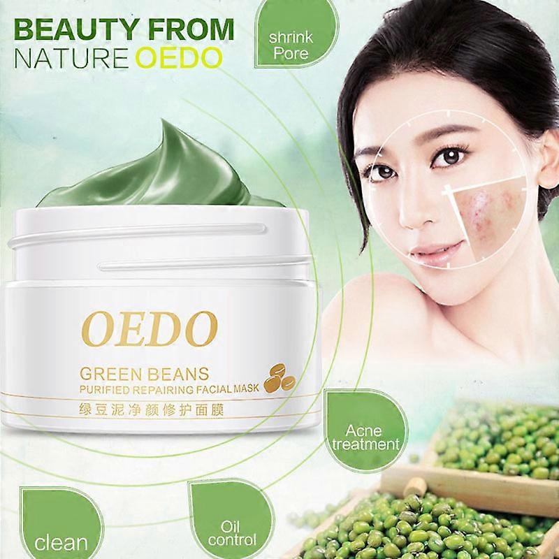 Mung Bean Mud Mask Purified Repairing Facial Mask Deep Cleansing Anti Acne Blackhead Remover Masks