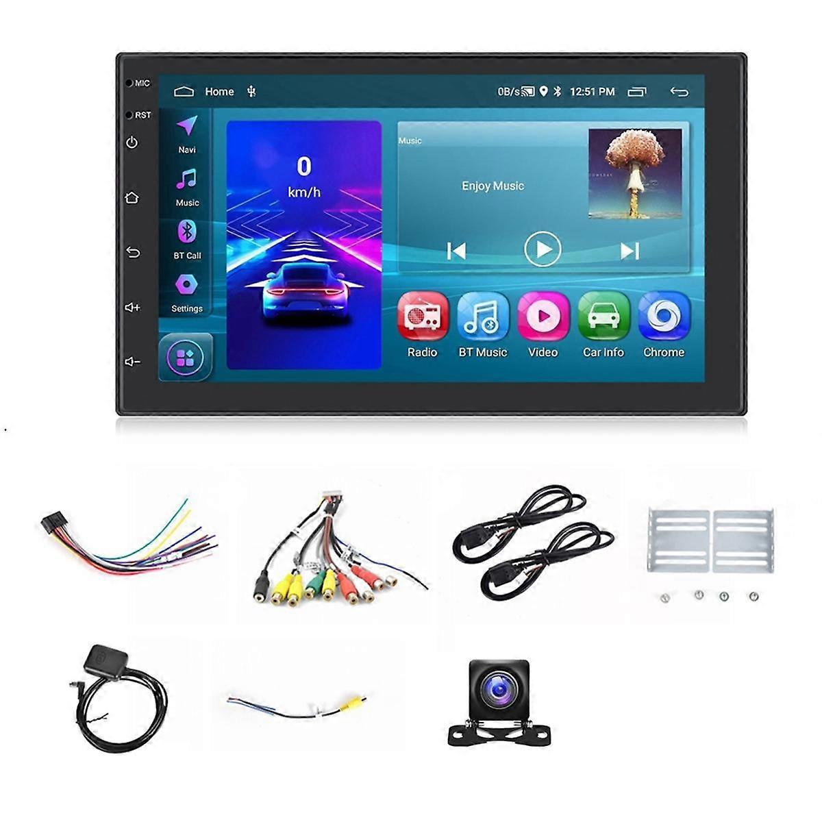 2+64G Android 13 Double Din Car Stereo with Wireless Carplay, 7 Inch Touch Screen Android Auto Car