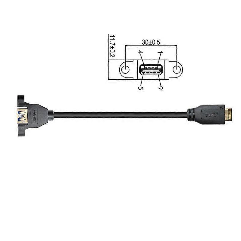 USB 3.2 Gen2 Front Panel Screw Mount Extension Cable 10Gbps 20Pin TYPE-E to USB3.1 TYPE-A Female/Male Connector Extensor Adapter