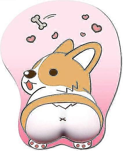 3d Mouse Pad With Wrist Rest,soft Silicone Ergonomic Gaming Mousepad,cute Corgi Anime Mouse Pad For Computer Laptop