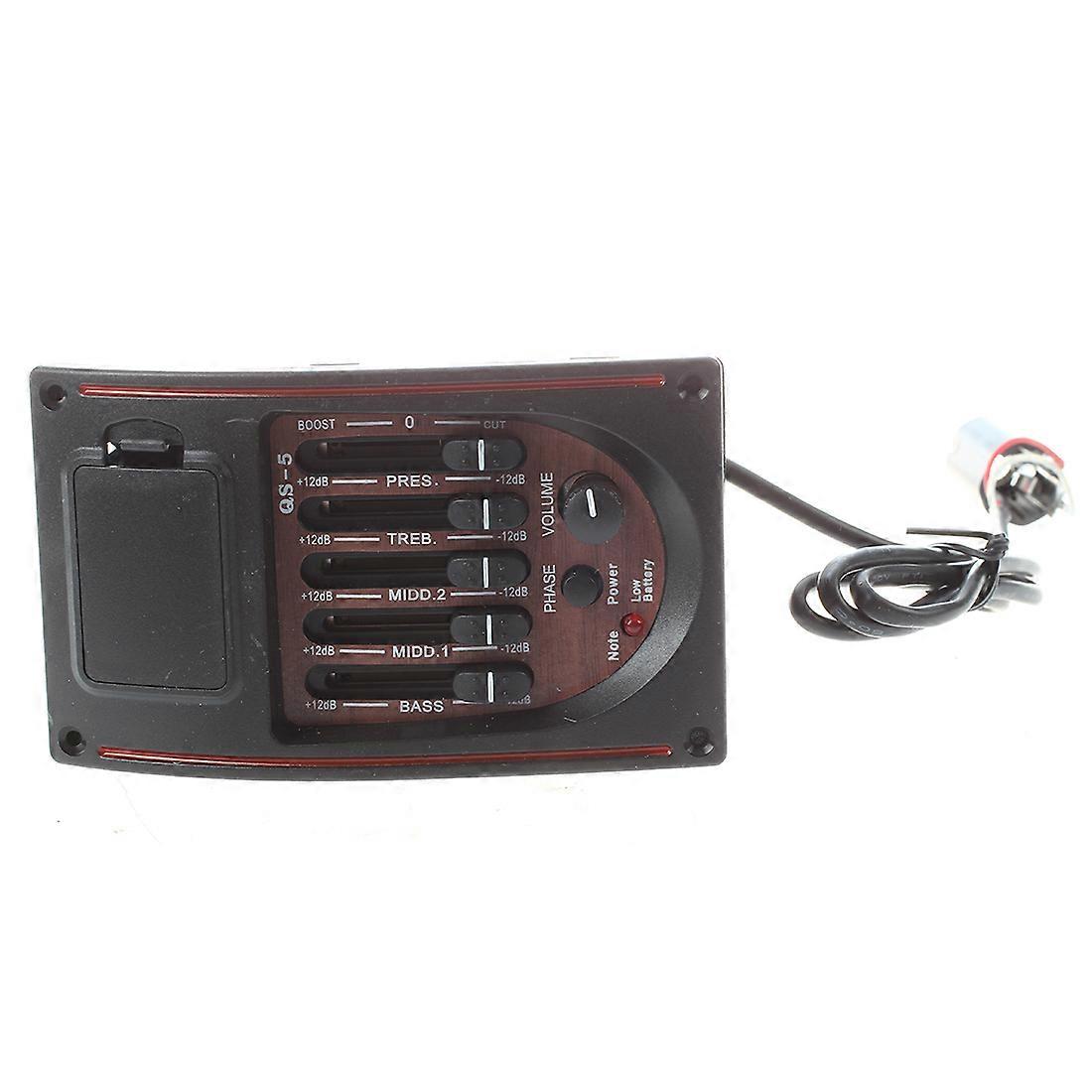 Akustisk gitarr Pre-wired Preamp 5-bands EQ-stämapparat Piezo Pickup