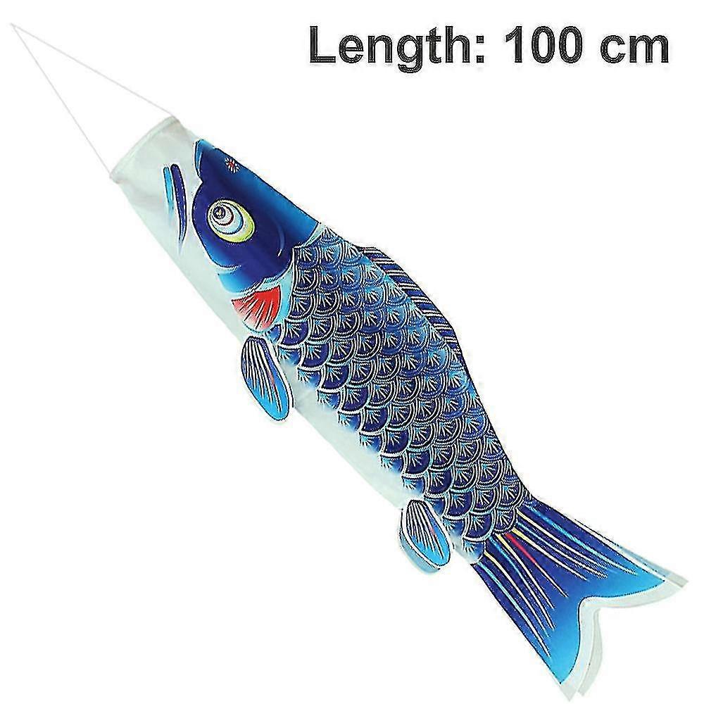 1 Pcs Fish Windsock Carp Windsock Fish Flag Fish Wind Streamer Hanging--blue